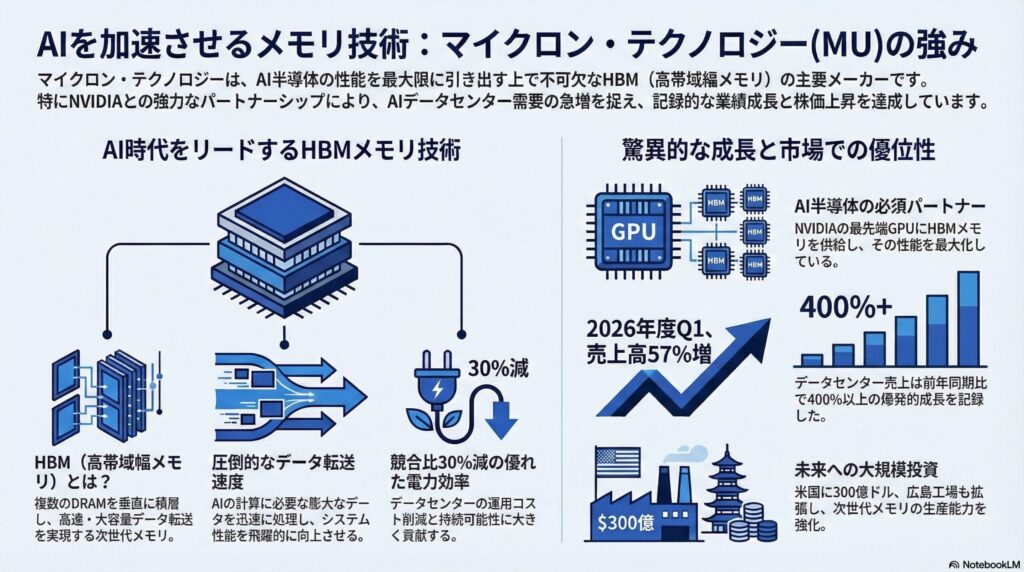 マイクロン・テクノロジーは、アメリカ合衆国アイダホ州ボイシに本社を置く半導体製造の多国籍企業。